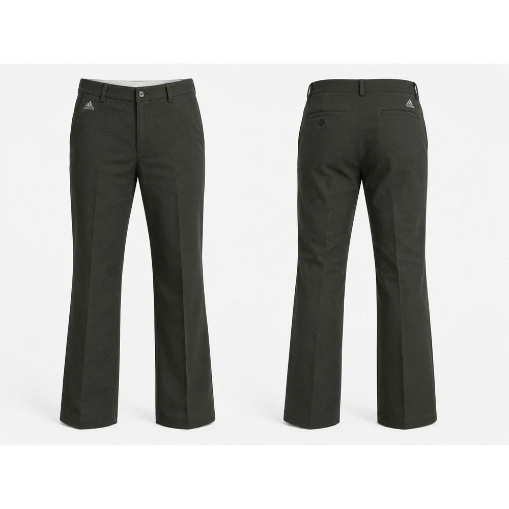 Adidas Pants Men 34x32 KHAKI GRN Straight Golf Flat Front  Climacool PERFORMANCE